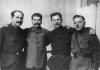 Л.М. Каганович, И.В. Сталин, П.П. Постышев, К.Е.Ворошилов. 